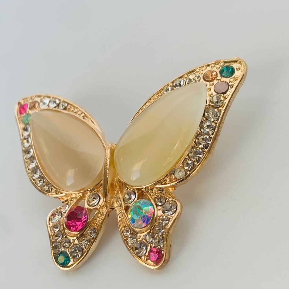 Rhinestone Butterfly Brooch - Picture 3 of 8